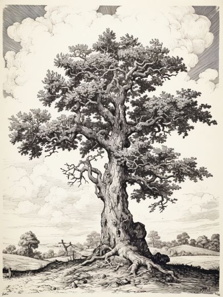 Bremen, Great Oak Tree, Albrecht Dürer Drawing, White Oak Tree Tattoo, Angel Oak Tree Tattoo, Ancient Tree Drawing, Tree Sketches Pencil, Oak Tree Tattoo Men, Old Tree Illustration