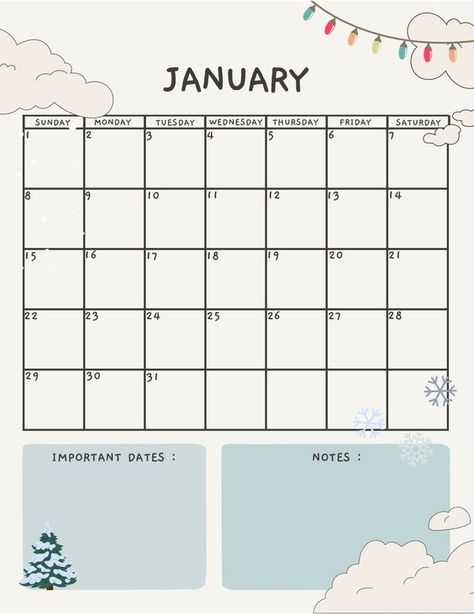 January 2023 Calendar - Notability Gallery Organisation, Monthly Planner Template 2024, Good Notes Calendar, Calendar Design 2024, Cute Calendar 2024, December Schedule, Calander Template, Cute Calendar Template, January 2023 Calendar