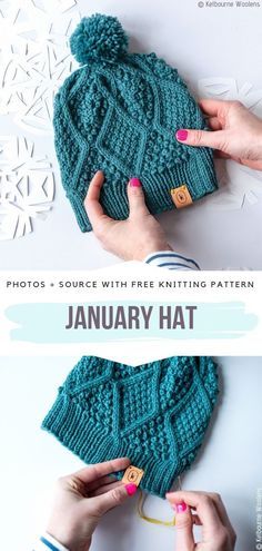 January Hat Free Knitting Pattern #knittedhat Hat Free Knitting Pattern, Hats Knitted, Hat Patterns Free, Easy Knitting Projects, Knitting Patterns Free Hats, Seni Origami, How To Knit, Hat Knitting Patterns, Knit Stitch