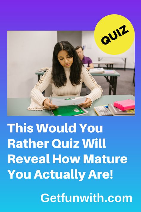 Ever wondered if you're as mature as you think you are? This would you rather quiz might just reveal the truth you've been seeking! With just 10 questions, we can decide if you're actually mature as you think you are. Hang tight, the results might surprise you! Would You Rather Quiz, Parent Quiz, Fun Quiz Questions, Zodiac Quiz, Fun Personality Quizzes, Would You Rather Questions, Fun Personality, Quizzes For Fun, Dog Personality