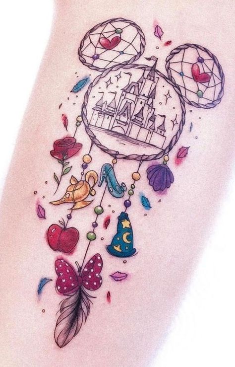 Filtro dos sonhos Disney|#tattoo #handtattoo #tattoos #tattooart 722 Disney Tattoo For Daughter, Disney Garter Tattoo, Disney Butterfly Tattoo, Disney Tattoos Colorful, Disney Icon Tattoo, Disney Forearm Tattoo Women, Hand Tattoo Disney, Disney Color Tattoos, Cute Tattoos Disney