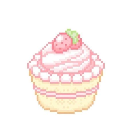 Cake Icon, Kawaii App, Whatsapp Wallpaper Cute, Piskel Art, Easy Pixel Art, Arte 8 Bits, Soft Pink Theme, Cool Pixel Art, Pix Art