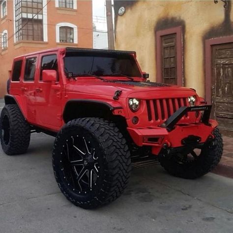Jeep Wranglers, Red Jeep Wrangler, Jeep Wrangler Lifted, Badass Jeep, Red Jeep, Custom Jeep Wrangler, Hors Route, Wrangler Accessories, Dream Cars Jeep