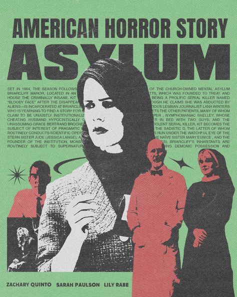 American horror story posyer by stssyz.art American Horror Story Posters, Asylum Drawing, American Horror Story Drawing, American Horror Story Aesthetic, American Horror Story Poster, American Horror Story Tattoo, American Horror Story Art, Horror Queen, American Horror Story Cult