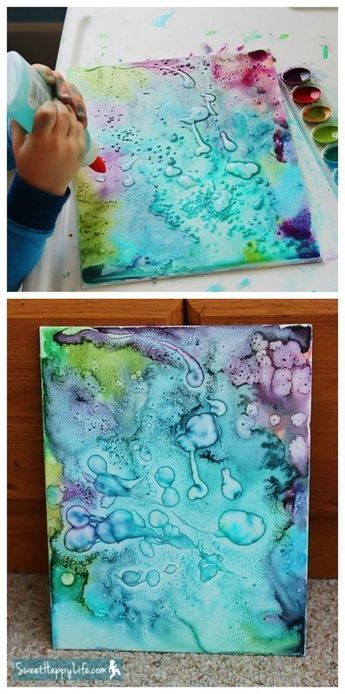 Ways to make abstract art on any surface includes easy ideas like marbling, nail polish, ice tie-dye, swirling and more to create artistic masterpieces. Abstract Art Projects, Glue Art, Canvas Art Projects, Abstract Art Diy, Soyut Sanat Tabloları, Cool Art Projects, Camping Art, Art Abstrait, Kraken