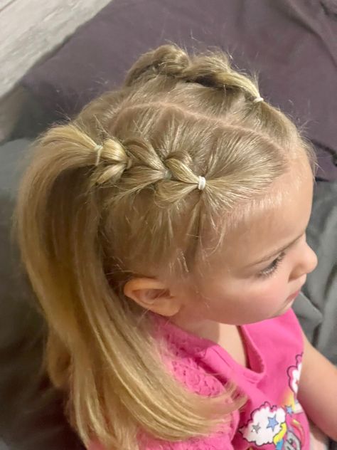 Kids Hairstyles Short Hair Simple, Fun Kid Hairstyles, Simple Toddler Girl Hairstyles, Dance Recital Hair Toddler, Girly Hairstyles For Kids, Half Up Girls Hairstyles, Toddler Soccer Hairstyles, Hairstyles For 4 Year Girl, Half Up Toddler Hairstyles