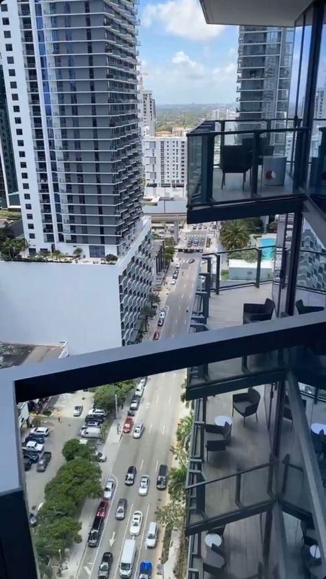 Unique Buildings Architecture, Balcony Aesthetic, Miami Apartment, Apartment View, Apartment Goals, Luxury Penthouse, Cosmetic Packaging Design, Future Apartment Decor, Dark Feminine Aesthetic