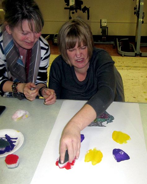 This was a lovely project which my students really enjoyed.  I began by handing out a picture of a Viking vase which they coloured in usin... Adaptive Art, Therapeutic Recreation, Group Art Projects, Recreation Therapy, Arts And Crafts For Adults, Diy Bird Bath, Sensory Crafts, Painted Pots Diy, Art Projects For Adults