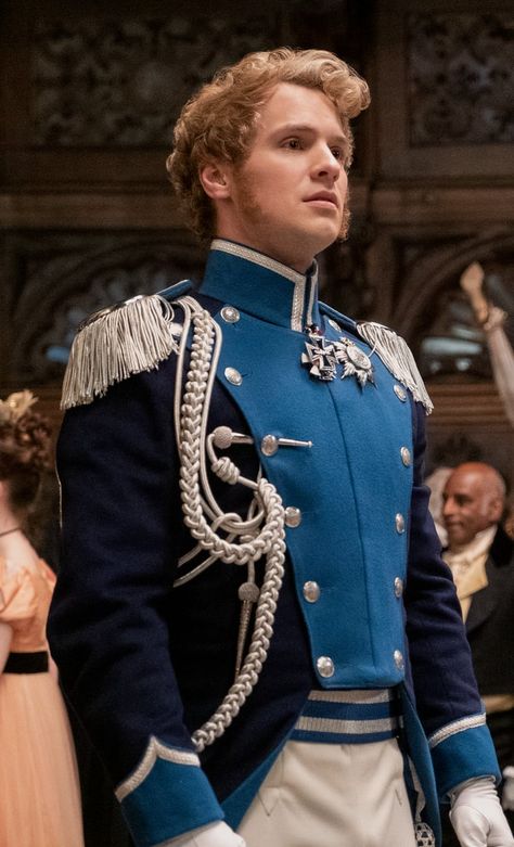 Who Plays Prince Friederich on Bridgerton? Prince Costumes For Men, Royal General Outfit, Bridgerton Prince Friedrich, Prince Bridgerton, Prince Friedrich Bridgerton, Bridgerton Prince, Prince Clothes Royal, Prince Outfits Royal, Prince Uniform
