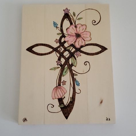 Crochet Crosses, Nature Sketches Pencil, Home Sweet Home Art, Easter Crosses, Painted Crosses, Cross Flowers, Hand Painted Crosses, Name Tattoos For Moms, Dragonfly Wall Decor