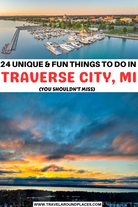 24 Unique & Fun Things to do in Traverse City Michigan You Mustn’t Miss | top things to do in Traverse City | unique things to do in Traverse City | best things to do in Traverse City | outdoor things to do in Traverse City | amazing things to do in Traverse City | places to visit in Traverse City | things to see in Traverse City | #bucketlist #thingstodo #travelbucketlist #roadtrip #usaroadtrip #ustraveldestinations #usatravel #michigan What To Do In Traverse City Mi, Traverse City Michigan Things To Do Kids, Things To Do In Traverse City Mi, Traverse City Michigan Things To Do, Michigan Travel Destinations, Michigan Fall, City Rain, Michigan Adventures, Sky Bridge