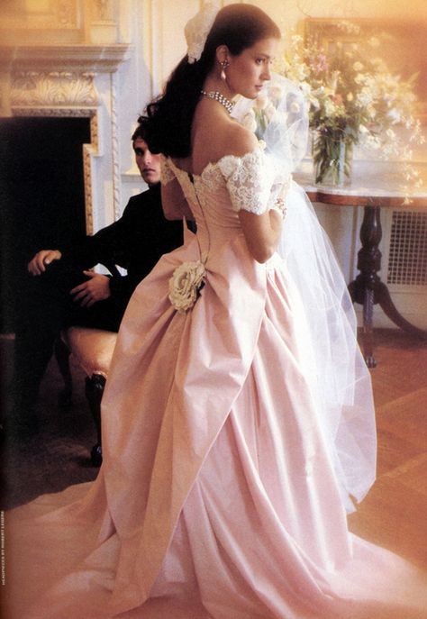 Tumblr, Vintage Pink Wedding, 90s Wedding Dress, Bridal Party Gowns, Fashion Tumblr, Pink Wedding Dress, Bridal Magazine, Dream Wedding Ideas Dresses, Wedding Gowns Vintage