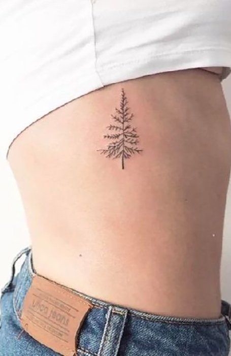 30 Cool Small Tattoos for Women in 2021 - The Trend Spotter Women’s Tree Tattoos, Minimal Moose Tattoo, Mountain Forest Tattoo Women, Cute Tree Tattoo, Christmas Tree Tattoo Small, Small Tree Of Life Tattoo For Women, Tree Fine Line Tattoo, Small Tree Tattoos For Women, Womens Small Tattoos