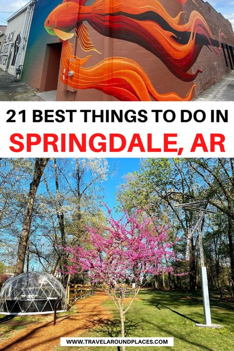 21 Best Things to do in Springdale Arkansas | unique things to do in springdale | fun things to do in springdale | outdoor things to do in springdale | places to visit in springdale | things to see in springdale | #thingstodo #roadtrip #usatravel #bucketlist Arkansas Vacation, Arkansas Vacations, Springdale Arkansas, Jonesboro Arkansas, Arkansas Travel, Fayetteville Arkansas, Minecraft Ideas, Tourist Places, Winter 2023