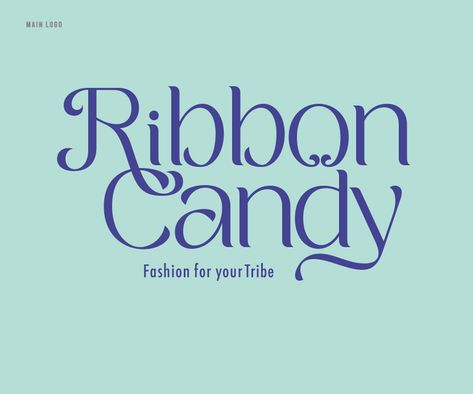 Ribbon Logo Design, Ribbon Font, Ribbon Logo, Ribbon Candy, Typo Logo, Font Art, Ribbon Design, Brand Story, Logo Designs