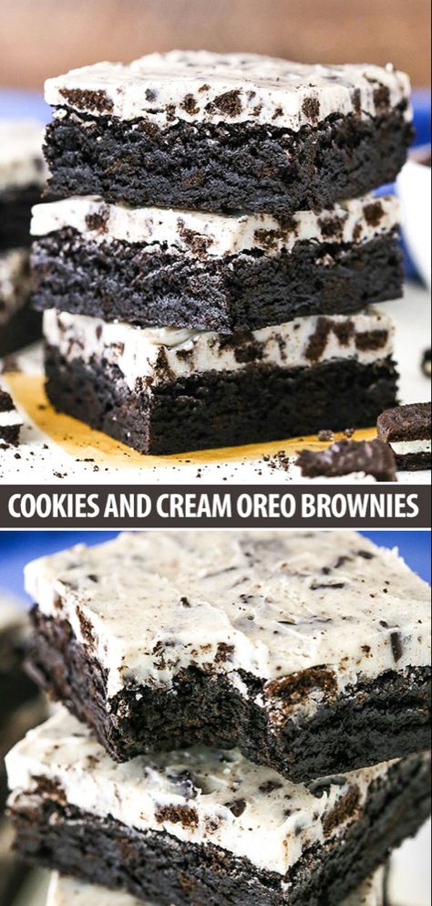 Cookies And Cream Brownies, Fudgy Cookies, Brownie Oreo, Oreo Desserts, Smores Dessert, Coconut Dessert, Oreo Flavors, Brownies Cookies, Oreo Brownies