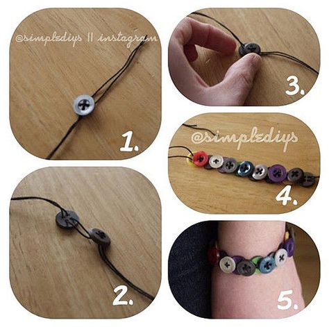Button bracelet. This would be a fun DIY for kids or adults. Button Crafts, Diy Button Bracelet, Armband Diy, Button Bracelet, Diy Simple, Diy Buttons, Funky Jewelry, Button Jewelry, Diy Crafts Jewelry
