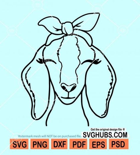 Nubian goat with Bandana SVG, Nubian Goat svg, Nubian Goat Face SVG, Goat Clip Art, Goat SVG File Goat Cricut Projects, Goat Tutorial Drawing, Nubian Goat Drawing, Goat Embroidery Pattern, Cartoon Goat Drawing, Goat Cricut, Simple Goat Drawing, Goat Svg Free, Goat Drawing Easy