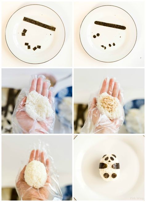 Panda Rice Balls, Easy Rice Balls Recipe, Rice Balls For Kids, Cute Rice Balls, Sushi Seaweed, Panda Sushi, Japenese Food, Kids Bento, Bento Ideas