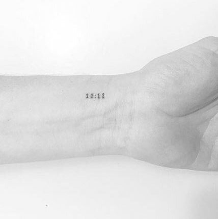 3 33 Angel Number Tattoo, Tattoo Numbers Ideas, Dainty Foot Tattoos For Women, For The Hope Of It All Tattoo, Tattoo With Numbers, Tiny Angel Tattoo, 11:11 Tattoo Ideas, Tattoo Numbers, 11 11 Tattoo