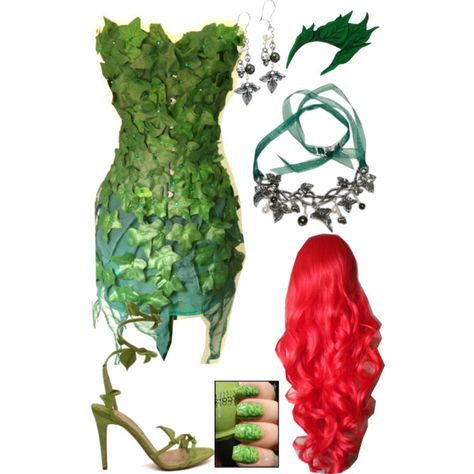 Dc Poison Ivy Cosplay, Poison Ivy Couple Costume, Poison Ivy Outfit, Poison Ivy Kostüm, Diy Poison Ivy Costume, Poison Ivy Costume Diy, Karneval Diy, Poison Ivy Costume, Ivy Cosplay