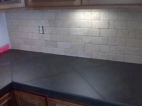 20in. porcelain kitchen counter top.. - Ceramic Tile Advice Forums - John Bridge Ceramic Tile Pentagon Design, Tile Countertops Kitchen, Porcelain Kitchen, Kitchen Remodel Countertops, Tile Counters, Outdoor Kitchen Countertops, Kitchen Counter Top, Kitchen Countertop Materials, Tile Countertops