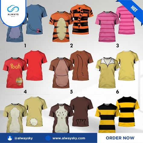 Funny Winne The Pooh 3D Shirt, Halloween Costume For Family Group T Shirt, Pooh And Friend Group Cosplay Shirt, Family Trip Event Tee. Up your style ante with this gorgeous shirt. Carefully constructed from high-quality materials, it combines comfort and style in a seamless way. This adaptable shirt is the perfect option for both formal and informal events. Its classic style radiates refinement and easily goes with any outfit. With this shirt, you may redefine your fashion quotient and step into the spotlight. #family group #halloween #cosplay #family #Shirt #Alwaysky