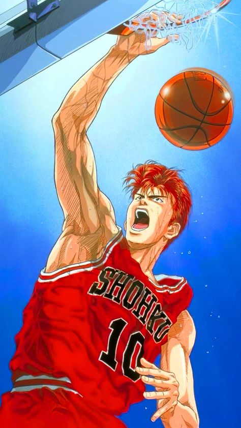 Slamdunk Wallpaper, Dunk Wallpaper, Basketball Manga, Anime Basketball, Slum Dunk, Cool Basketball Wallpapers, Slam Dunk Manga, Best Animation, Slam Dunk Anime