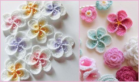 You can easily use this lovely flower as a hair clip, brooch, boutonniere and much, much more. There are endless possibilities of hues you can use, and it looks perfect in any just about any color!  Crochet your own little bit of Hawaii. Don't forget to share your work in our Facebook Group.  The li Amigurumi Patterns, Flowers Crochet Pattern, Crochet Flowers Pattern, Brooch Boutonniere, Crochet Puff Flower, Woolen Flower, Crochet Shawl Easy, Crochet Hair Clips, Hawaiian Plumeria