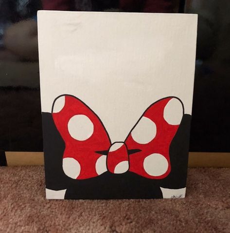 minnie mouse painting Minnie Mouse Drawing Easy, Minnie Mouse Painting, Sunflower Canvas Paintings, Disney Canvas Paintings, Minnie Mouse Drawing, Cute Easy Paintings, Mouse Paint, Disney Canvas Art, Disney Canvas