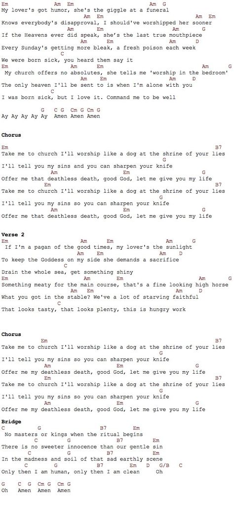 Hozier Take Me To Church, Easy Guitar Songs Chords, Guitar Chord Sheet, Piano Songs Chords, Easy Guitar Chords, Acoustic Guitar Chords, Guitar Songs For Beginners, Guitar Cord, Guitar Chords Beginner