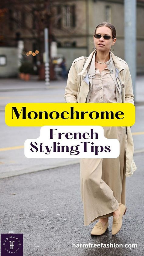 Monochromatic Outfit Fall, Monochrome Outfit Aesthetic, Monochromatic Outfit Aesthetic, Outfits 2000s Style, Monochromatic Outfits, Beige Loafers, Monochrome Outfits, Stylish Fall Outfits, Parisian Chic Style