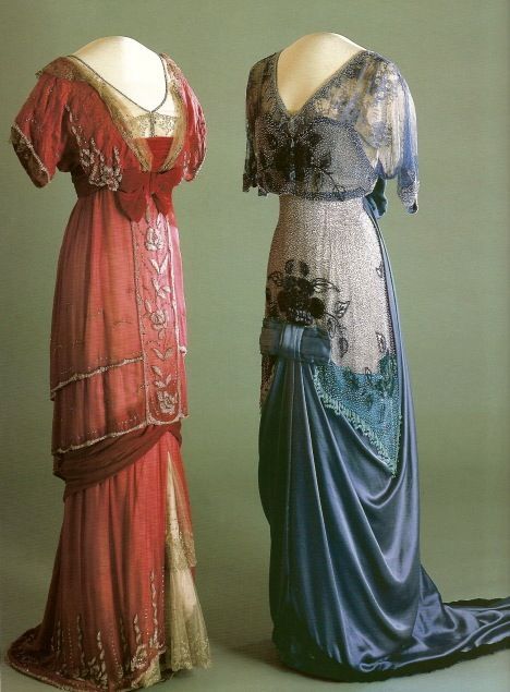Edwardian Evening Gown | 1910 - 1913 Evening dresses worn by Maud Edwardian Gowns, Mode Retro, Evening Wear Dresses, 파티 드레스, 1910s Fashion, Edwardian Dress, Look Retro, Old Dresses, Retro Mode