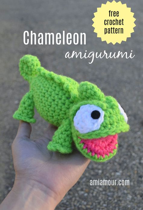 Chameleon Crochet Pattern - Pascal Amigurumi - FREE - Ami Amour Amigurumi Chameleon Free Pattern, Free Chameleon Crochet Pattern, Crochet Patterns Disney Free, Chameleon Amigurumi Free Pattern, Free Crochet Chameleon Pattern, Crochet Rapunzel Wig, Amigurumi Chameleon Free Crochet Pattern, Pascal Crochet Pattern Free, Pascal Tangled Crochet Pattern Free