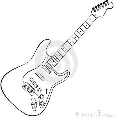 Rock guitar vector by Nero00, via Dreamstime Electric Guitar Drawing Easy, Easy Guitar Drawing, Electric Guitar Drawing, Music Guitar Tattoo, Guitar Outline, Guitar Sketch, Guitar Tattoo Design, Guitar Illustration, Guitar Vector
