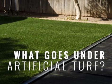 What goes under artificial turf? - Turf Pros Solution Turf And Mulch Front Yard, Pea Gravel And Artificial Turf, Astro Turf Backyard Ideas, Astro Turf Play Area, Fake Grass Dog Area, Outdoor Turf Play Area, Turf Landscape Ideas, How To Install Fake Grass Artificial Turf, Artificial Turf Play Area
