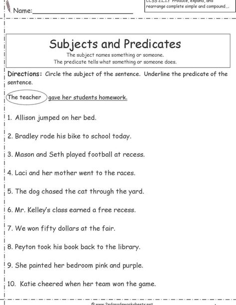 Free Subject And Predicate Worksheets, Subject Predicate Worksheet 2nd Grade, Predicate And Subject, Subject And Predicate Worksheets Grade 2, Subject And Predicate Activities, Subject And Predicate Worksheet, Simple Subject And Predicate, Worksheets For Second Grade, Complete Subject And Predicate