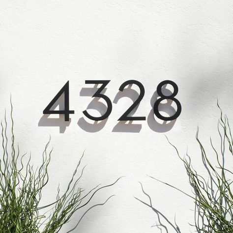 Rustic House Numbers, Traditional House Numbers, Floating House Numbers, Contemporary House Numbers, German Schmear, Number Ideas, Modern House Numbers, House Letters, Address Plaques