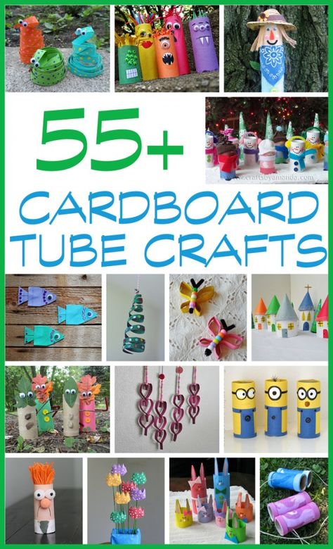 Holy cuteness! HOURS of fun for the kids!  55+ Cardboard Tube Crafts for Kids Tube Crafts For Kids, Cardboard Tube Crafts, Tube Crafts, Toilet Paper Crafts, Toilet Paper Roll Crafts, Paper Roll Crafts, Crafty Kids, Cardboard Tube, Childrens Crafts