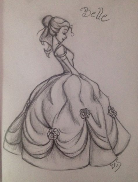 30 Day Disney Challenge Day 2: favorite princess - Belle Artist: Brooke E. S. Pencil sketch Pencil Sketches Disney, Easy Pencil Crayon Drawings, How To Draw A Disney Princess, Disney Cute Drawings, Drawing Ideas Disney Princesses Sketch, Classic Drawing Sketch, Barbie Sketches Pencil, Beauty And The Beast Drawing Sketches, Disney Princess Drawings Sketches