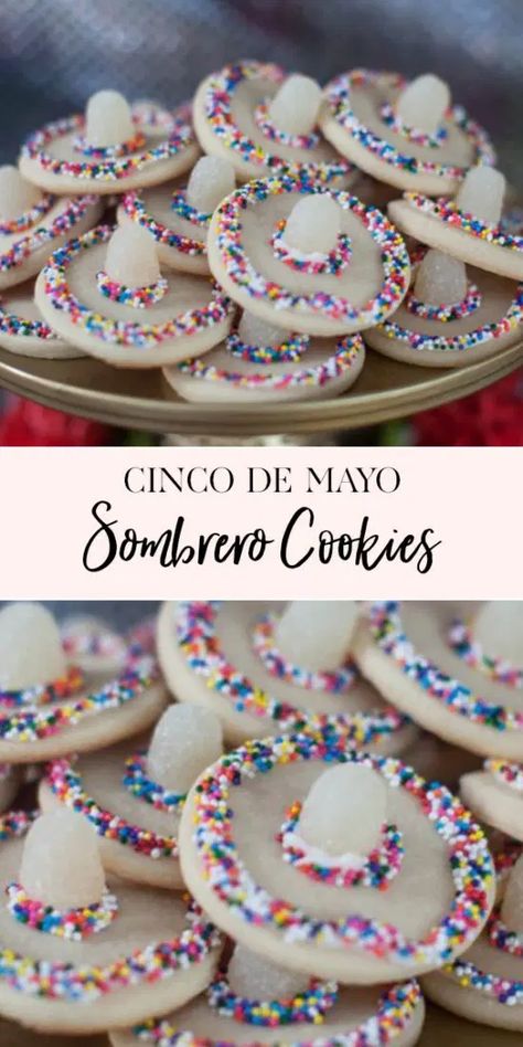 Sombrero Cookies, Taco Bar Party, Easy Cookie Recipe, Diy Dessert, Mexican Birthday Parties, Jenny Cookies, Mexican Fiesta Party, Mexican Birthday, Fiesta Birthday Party