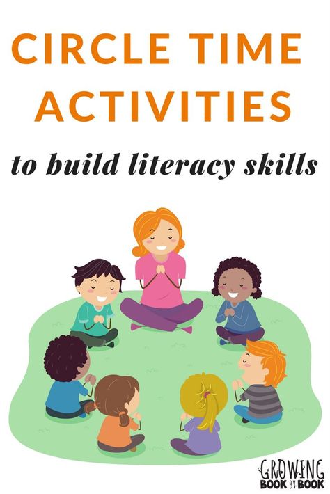 Lots of books, songs, and activities to build literacy-rich circle times with toddlers, preschoolers, and kindergarteners. #circletime #literacy via @growingbbb All About Me Preschool Circle Time, Toddler Circle Time, Storytime Activities, Preschool Circle Time Activities, Early Preschool, Oral Language Activities, Lots Of Books, Literacy Activities Preschool, Circle Time Activities