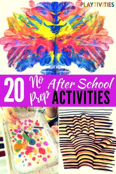 20 After School Activities That Require Minimal Set-up - PLAYTIVITIES School Aged Activities Daycare, After School Club Activities, School Age Crafts, Elementary School Activities, After School Activities, School Age Activities, After School Care, Daycare School, Enrichment Activities