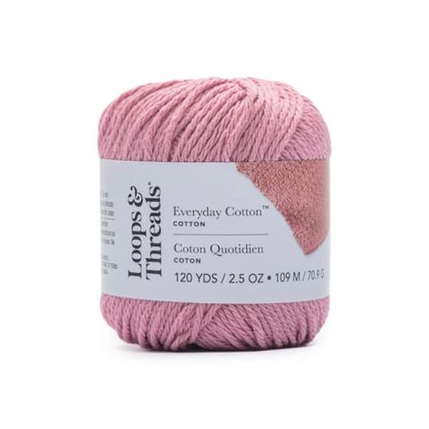 "Find Everyday Cotton™ Yarn by Loops & Threads® at Michaels. This yarn is the ultimate cotton yarn that’s ideal for knit, crochet and crafting projects. This yarn is the ultimate cotton yarn that’s ideal for knit, crochet and crafting projects. It’s a classic worsted weight that is the perfect for not only dishcloths with its super absorbency, but also for décor items throughout the home. This yarn comes in the same colors and is the same quality as always, but packaging may vary. Weight: Medium Knitting Projects, Loops And Threads Yarn, Needlework Shops, Knitting Gauge, Granny Square Blanket, Crafting Projects, Worsted Weight, Dish Cloths, Knitting Needles