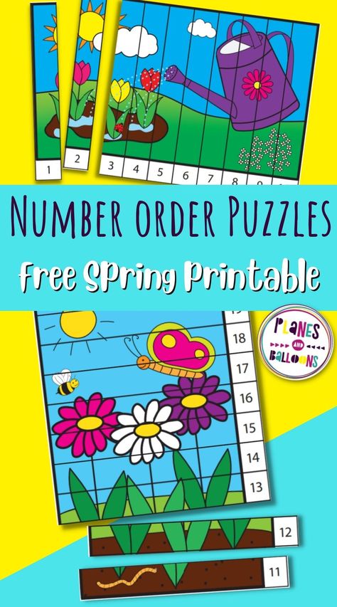 Number Theme For Preschool, Spring Crafts For Kindergarteners, Spring Math For Preschool, Flowers Math Activities Preschool, Spring Math Crafts Kindergarten, Flower Activities For Kindergarten, Spring Centers For Preschool, Free Spring Activities For Preschool, Spring Theme Preschool Activities Free Printables