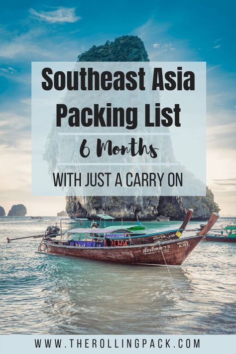 A packing list for a Southeast Asia backpacking trip. A Southeast Asia packing list for women and men. What to wear in Southeast Asia, and everything you want to bring with you on a Southeast Asia backpacking trip! #thailand #Southeastasia Backpacking Southeast Asia Packing Lists, Backpacking Asia Packing Lists, Asia Packing List For Women, South East Asia Packing List, Backpacking South East Asia, Thailand Packing List For Women, Southeast Asia Backpacking, Southeast Asia Packing, Packing Advice