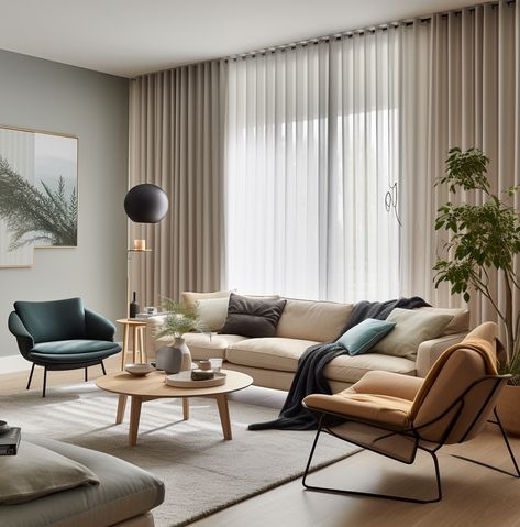 🛋️Elevate your living spaces with curtains and upholstery crafted for everyday living, providing a calm and inviting ambiance. Choose JOTEX for a home that embodies the functional serenity of Japandi.🌌 #JotexFabrics #InspiredFabrics #JapandiInteriors #FunctionalComfort #NaturalMaterials #HomeSanctuary Japandi Living Room Curtain, Scandinavian Interior Curtains, Japandi Curtains Living Room, Japandi Windows, Japandi Curtain Ideas, Scandinavian Curtains Living Room, Curtain Japandi, Japandi Window, Japandi Curtain