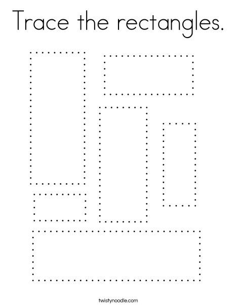 Trace the rectangles Coloring Page - Twisty Noodle Rectangle Crafts For Preschoolers, Rectangle Worksheets For Preschool, Preschool Rectangle Crafts, Rectangle Preschool Activities, Rectangle Crafts For Preschool, Shape Worksheets For Preschool, Shape Tracing Worksheets, Shape Activities Preschool, Shapes Kindergarten