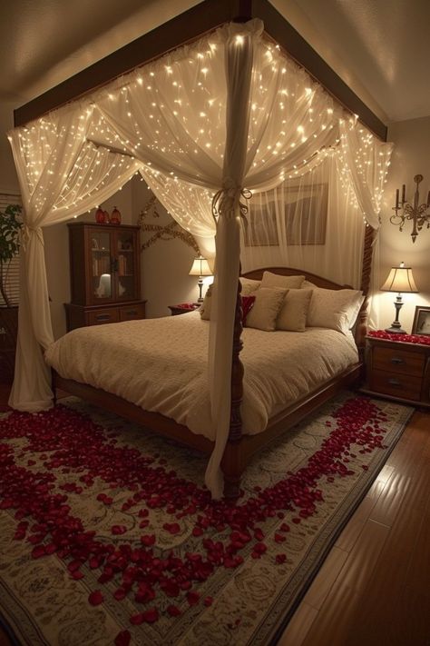 [AffiliateLink] Transform Your Bedroom Into A Romantic Sanctuary With These Inspiring Ideas For Couples. Discover Enchanting Decor Tips And Create The Perfect Ambiance For Intimate Moments. Explore Soothing Color Palettes, Dreamy Lighting Options, And Cozy Bedding Arrangements To Transform Your Space Into A True Haven Of Love. Whether You're Celebrating A Special Occasion Or Simply Want To Infuse Your Bedroom With Romance, These Ideas Will Help You Create An #dreamybedroomsromantic Dreamy Bedrooms Romantic, Cozy Bedroom Ideas For Couples Romantic, Bedrooms Romantic, Dreamy Lighting, Bed Canopy With Lights, Valentine Bedroom Decor, Romantic Bedroom Lighting, Valentines Bedroom, Bedrooms For Couples