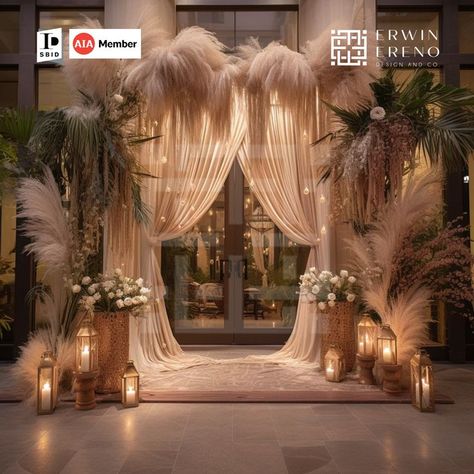 Embrace the free-spirited charm of bohemian style with this versatile debut party design concept that seamlessly transitions from indoor elegance to outdoor enchantment. #erwinerenodesignstudio #bahraininterior #interiordesign #designgoals #EEDSExcellence #middleeastinteriordesign #functionaldesign #productivity #EEDSdesigns #reels #interiordesigner #bahrain #manama #saudi #kuwait #qatar #oman #london #debut #party #wedding Bohemian Debut Theme, Bohemian Party Decorations, Bohemian Wedding Backdrop, Bohemian Backdrop, Debut Party, Boho Wedding Backdrop, Cocktail Decoration, Fall Wedding Bridesmaids, Jasmine Wedding